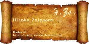Hlinka Zsigmond névjegykártya